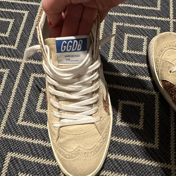 Golden Goose Mid Star Brogue Glitter Suede Sneakers - Size 38 - Picture 3 of 12